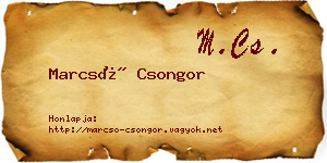 Marcsó Csongor névjegykártya